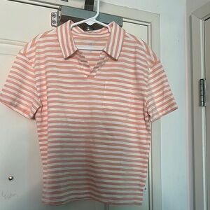 GAP Kids Orange and White Polo Shirt Casual Striped Design